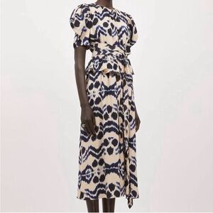 Ulla Johnson Marion Dress Nimbus Navy and Cream NWT